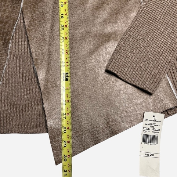 Alfred Dunner Womens Open Front Sweater Cardigan Sz 20 Faux Fur Ribbed Soft NEW - Picture 8 of 11